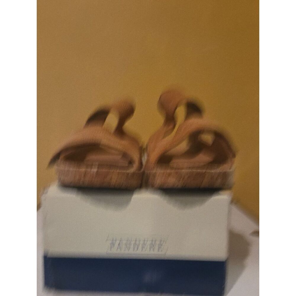 Tan Suede Conga Cork Slide Sandals - Picture 4 of 12